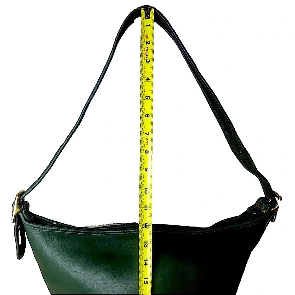 COACH Bottle Green Glove Tanned Leather Duffle Sac XL Bucket Bag 9085 USA COA